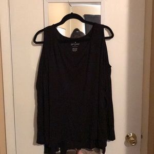Black cold shoulder shirt